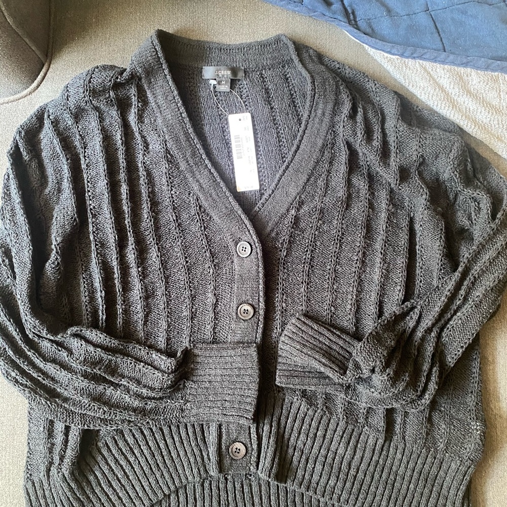 J Crew Point Sur Textured Button Cardigan NWT